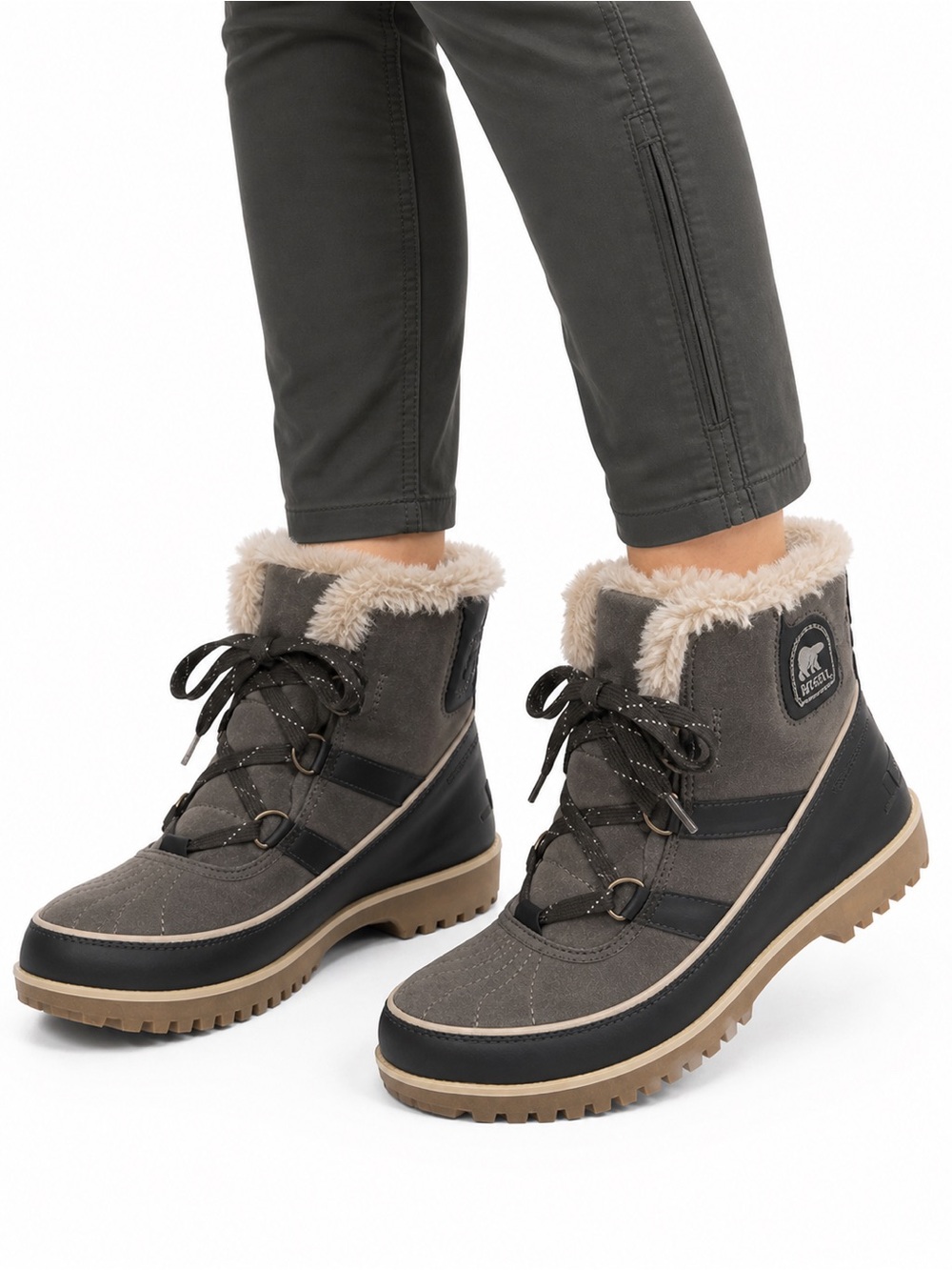 Size 9.5 Sorel Women’s Tivoli II Grey Waterproof Faux Fur Winter Snow Boots